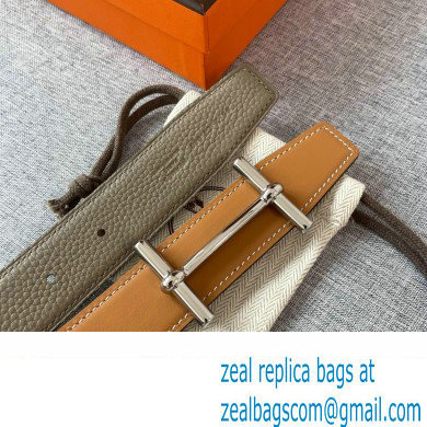 Hermes H d'Ancre belt buckle  &  Reversible leather strap 32 mm 03 2023